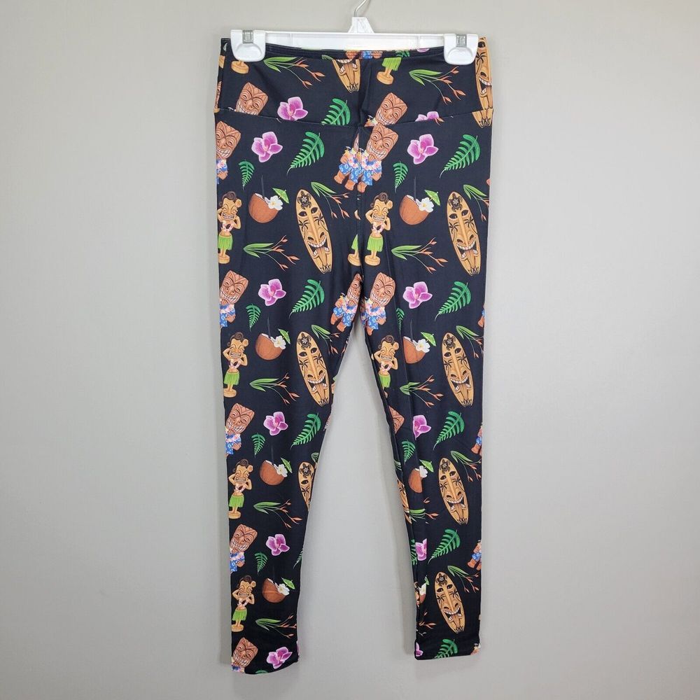 Pacific Island Themed Polyester Spandex Ankle Leggings One‎ Size Fits All